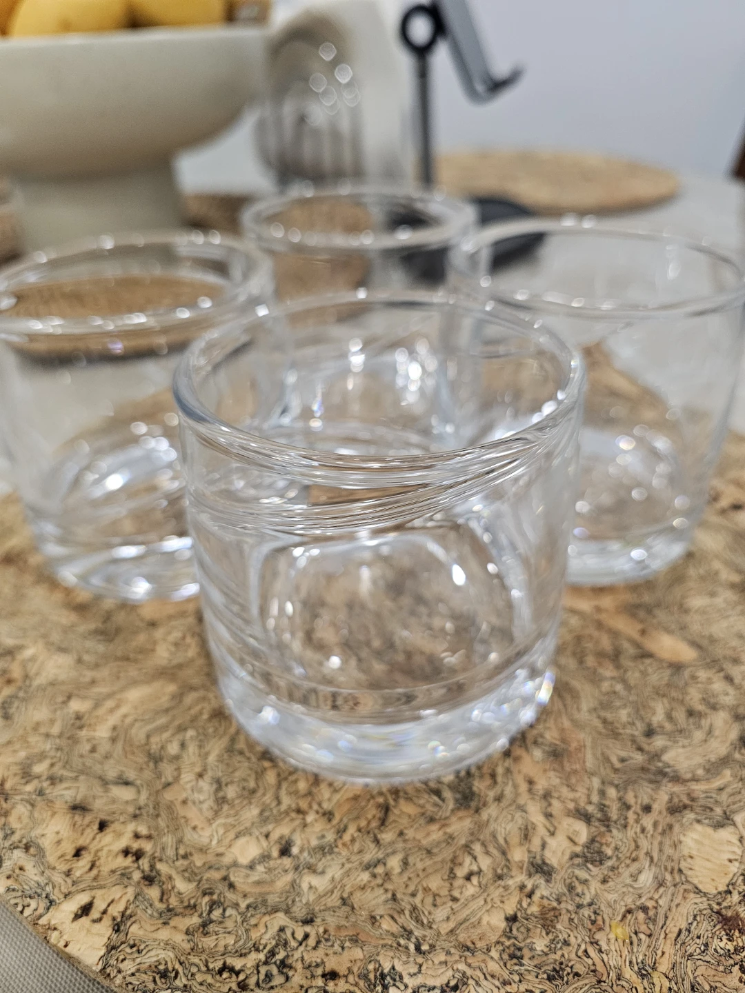Set of 4 Clear Glass Tumblers ⚽️