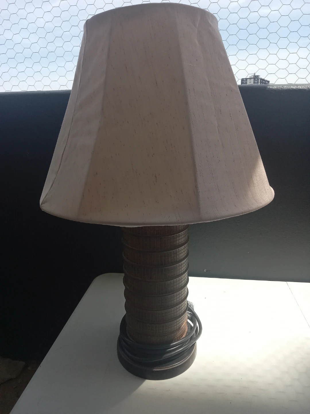 Table Lamp with Beige Shade