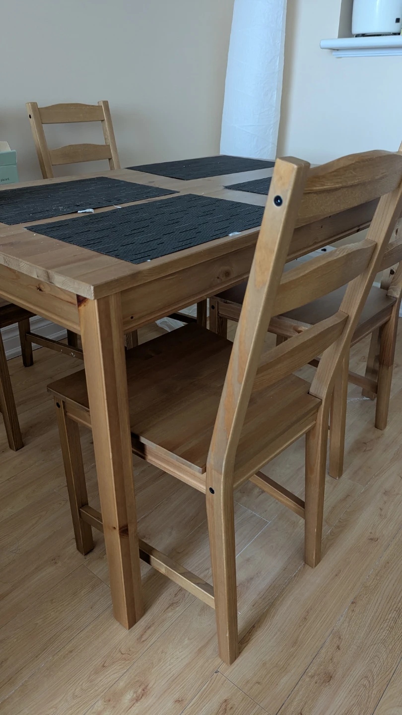 Wooden Ikea Dining Table and Chairs Set w/chair cushions - photo 2