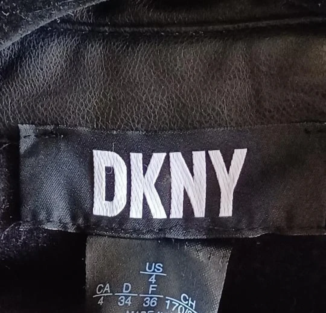 DKNY Black Faux Leather Shirt Dress - photo 3