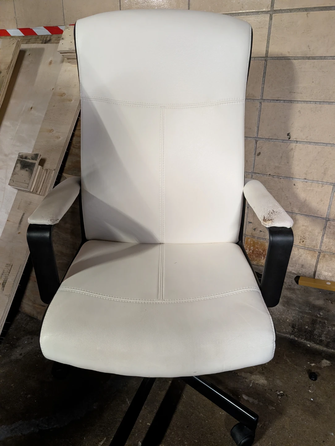 White Faux Leather Office Chair
