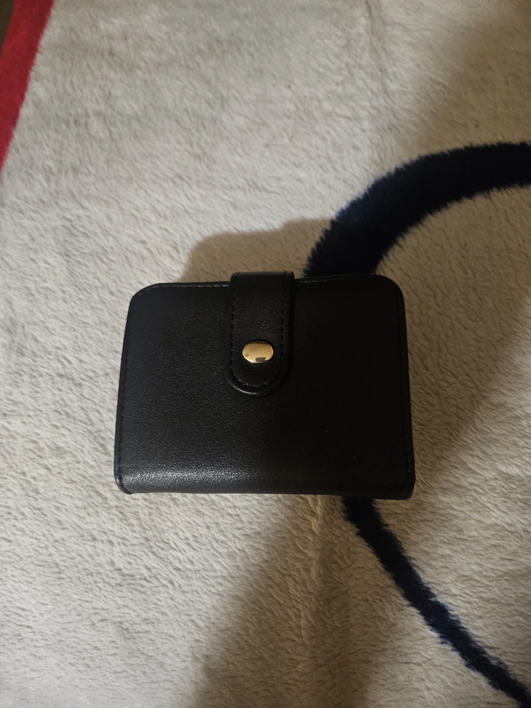 Black Bifold Wallet with Zipper Pocket