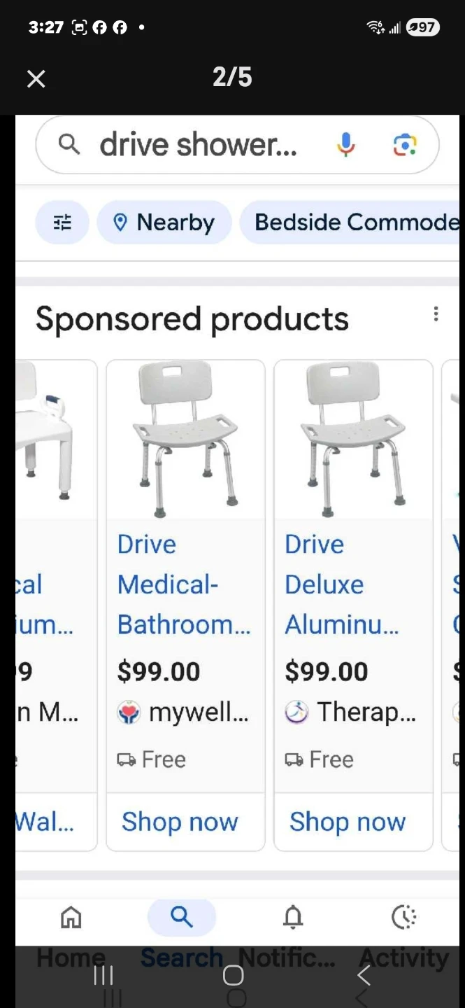 🚿 Drive Medical Shower Chair with Backrest, Grey Color, Like New - photo 2