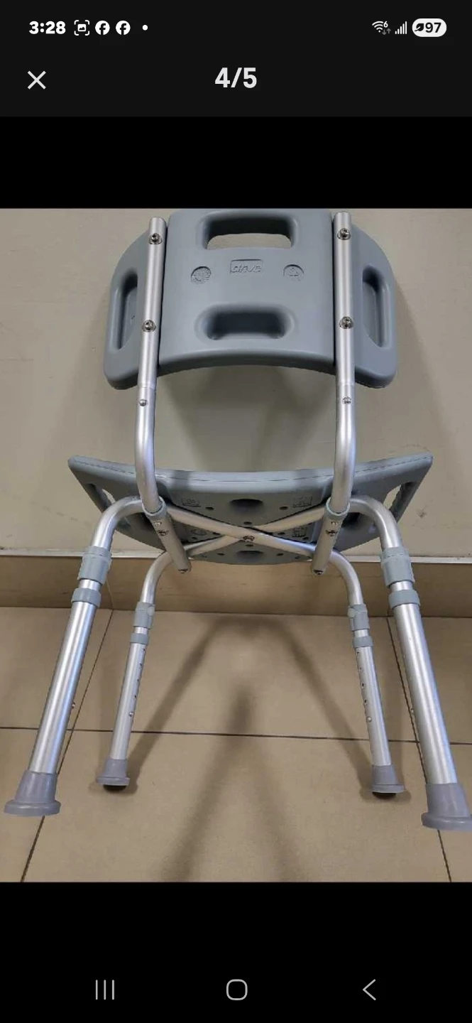 🚿 Drive Medical Shower Chair with Backrest, Grey Color, Like New - photo 4