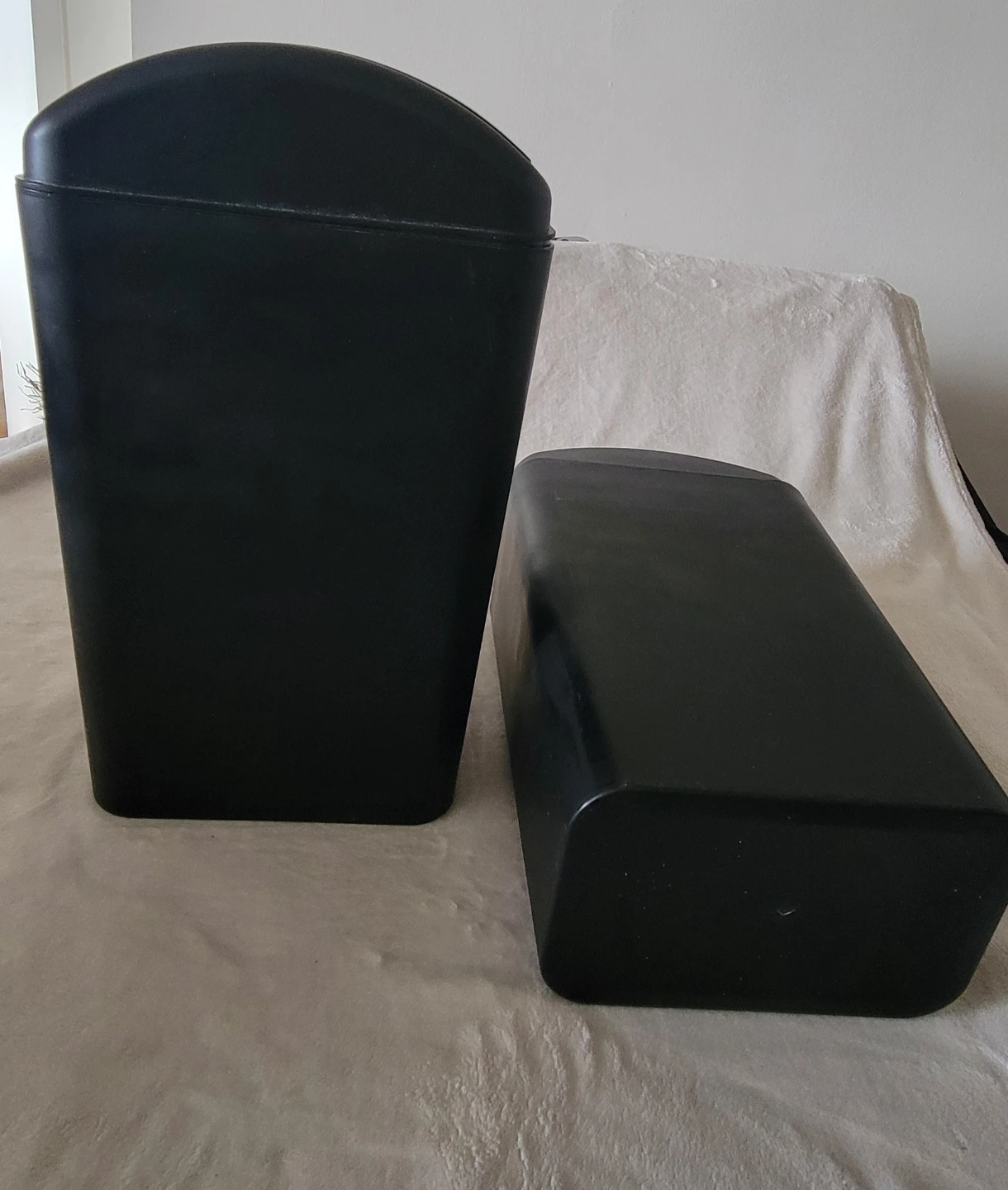 Black Bathroom/office/ bedroom Trash Can with Lid ⚽ - photo 2