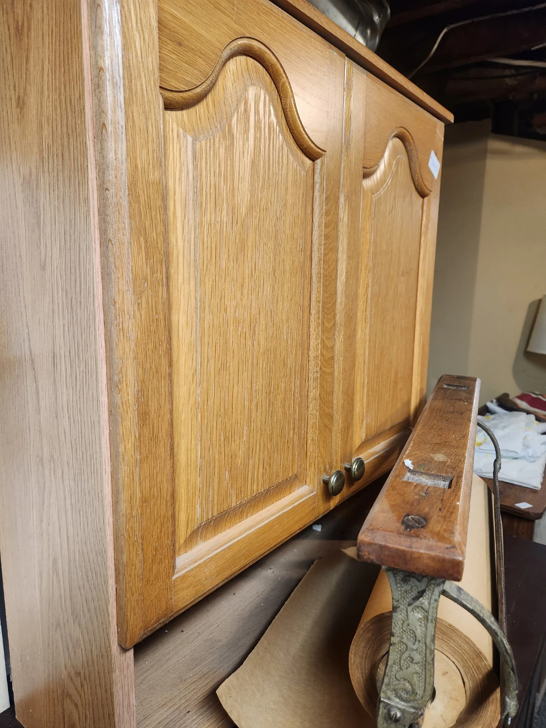 Wooden bathroom cabinet with double doors