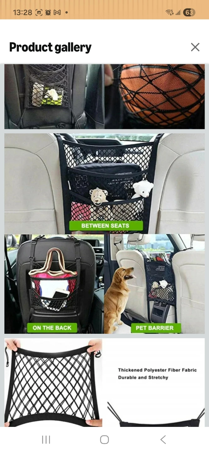 NEW Car Storage Mesh Bag Elastic/3 Layer - photo 5