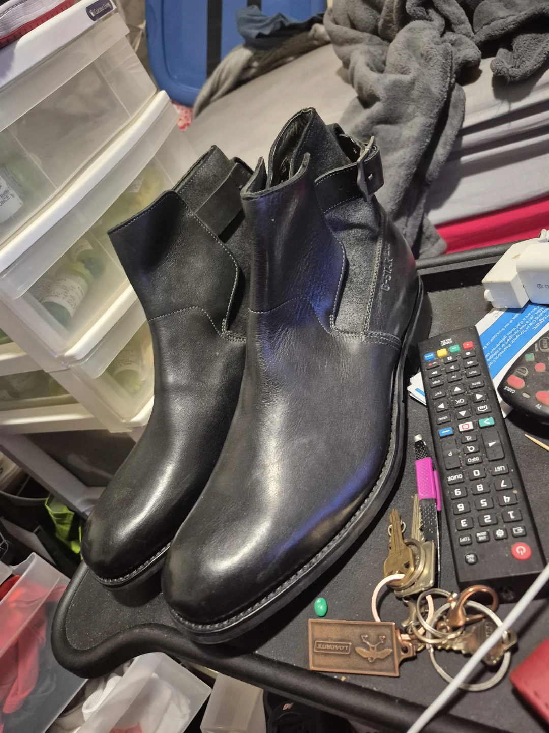 Florsheim Black Leather Ankle Boots - photo 3