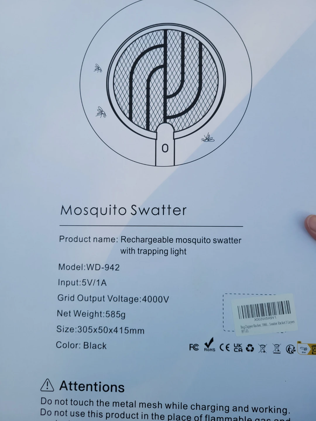 PALONE Electric Mosquito Swatter with Trapping Light
