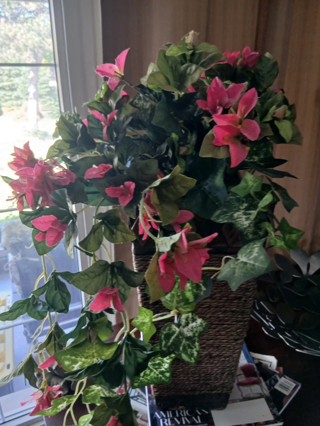 Artificial Potted Pink Bougainvillea Plant