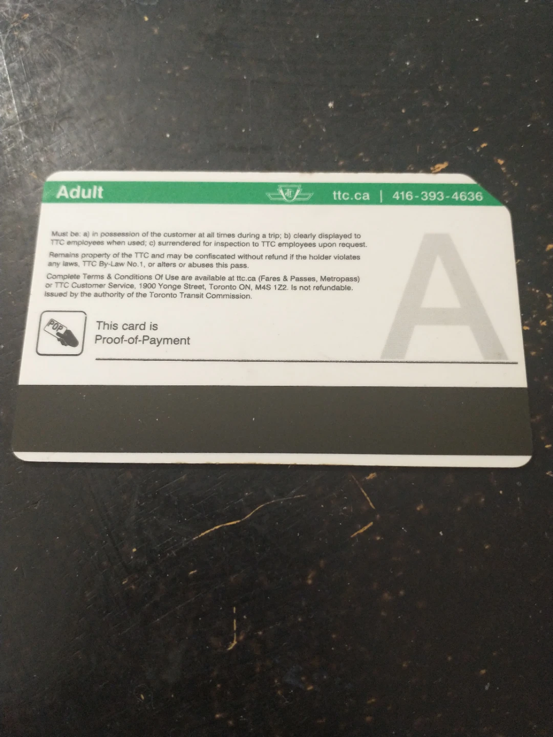 TTC Metropass - Adult - September 2017 - photo 2