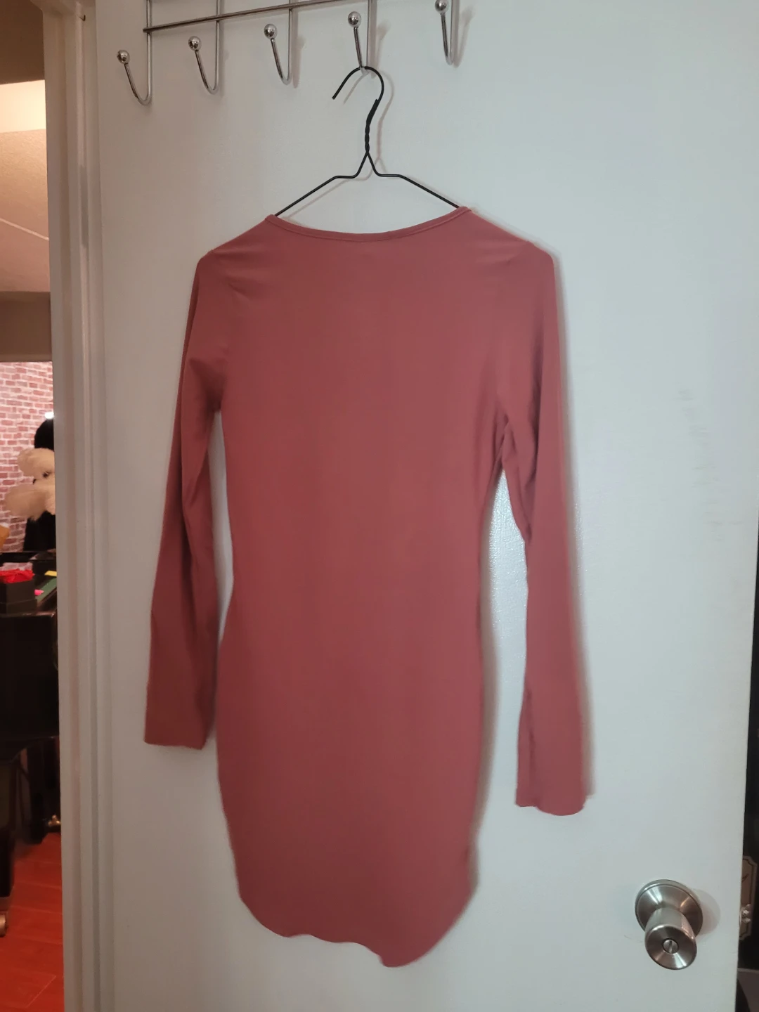 Pink Long Sleeve Criss-Cross Neckline Dress - photo 2