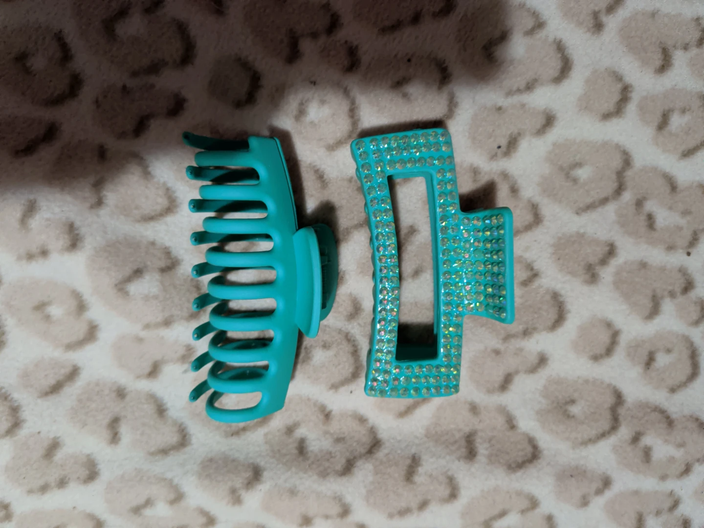 Teal Rhinestone Claw Clip Set - photo 2