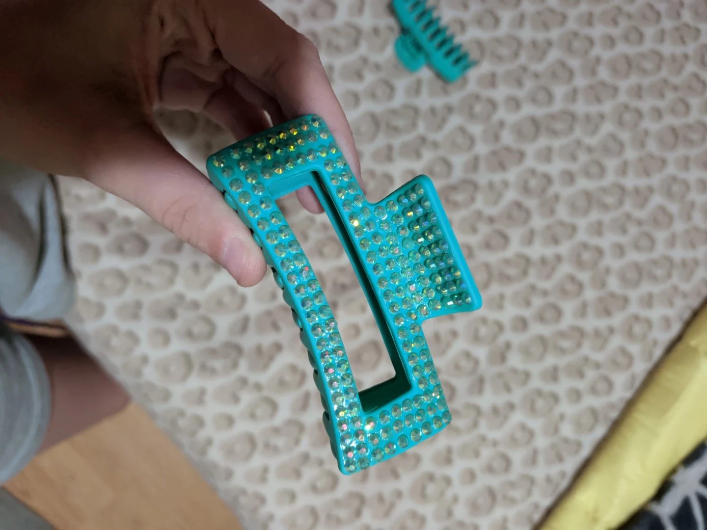 Teal Rhinestone Claw Clip Set - photo 4
