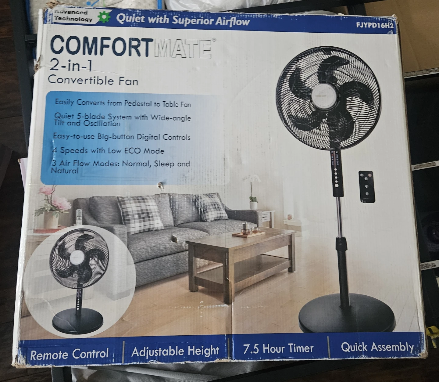Comfortmate 40.6 cm (16 in.) Convertible Pedestal Fan