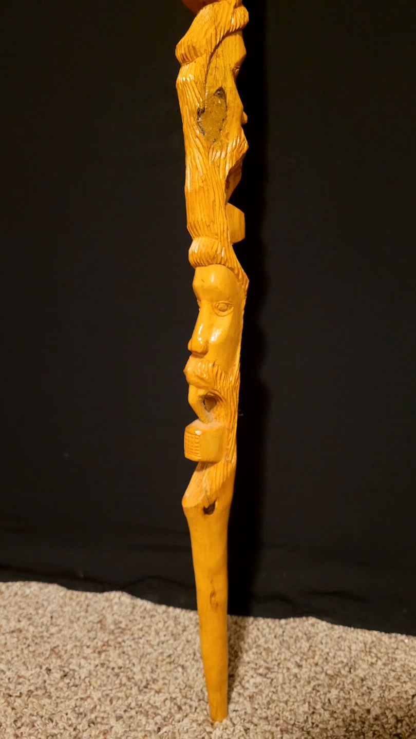 Carved Wood Cane / Walking Stick