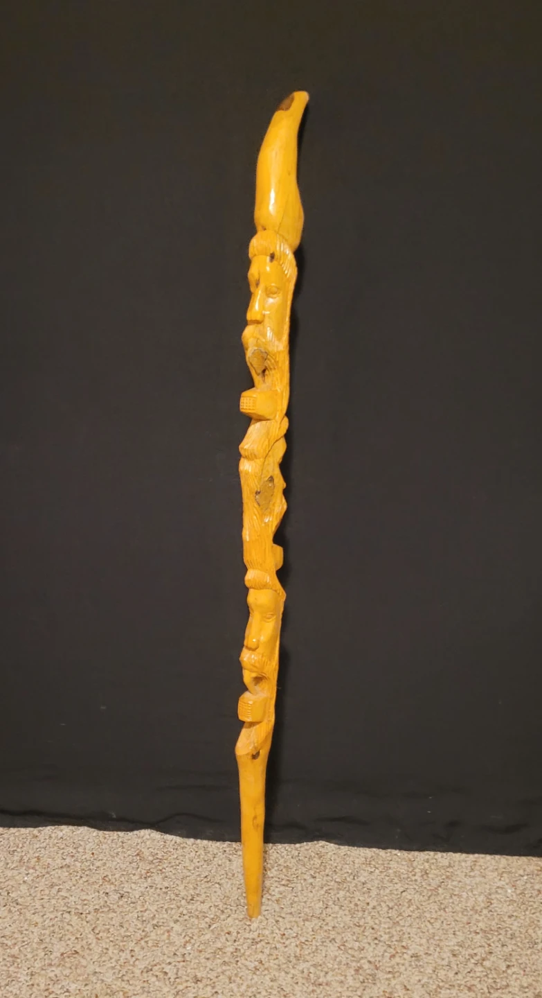 Carved Wood Cane / Walking Stick - photo 2