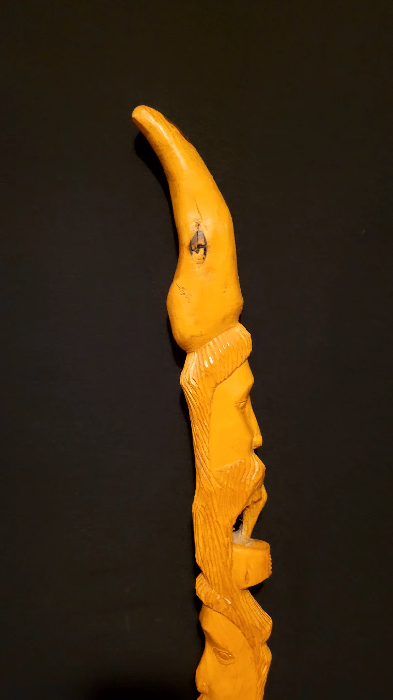Carved Wood Cane / Walking Stick - photo 3