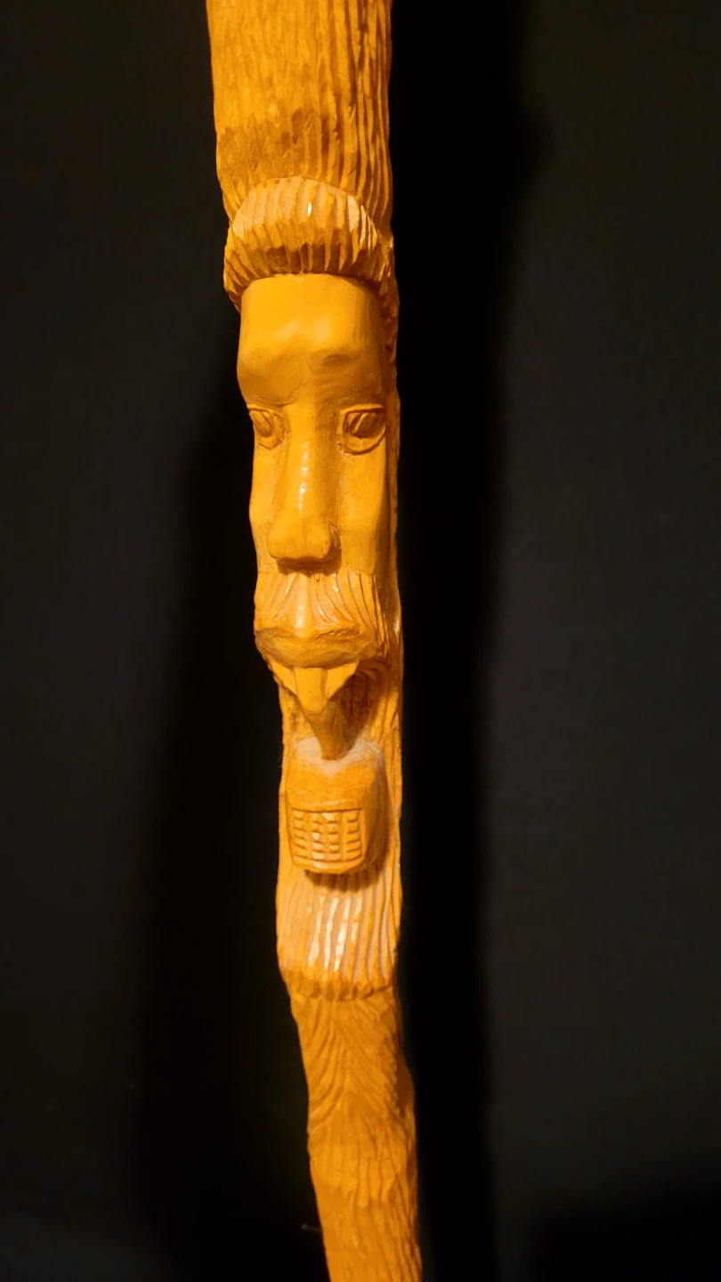Carved Wood Cane / Walking Stick - photo 4
