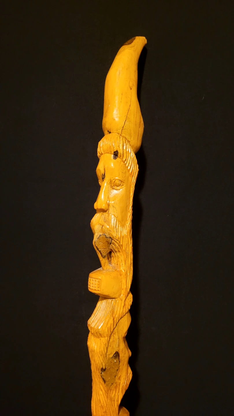 Carved Wood Cane / Walking Stick - photo 5