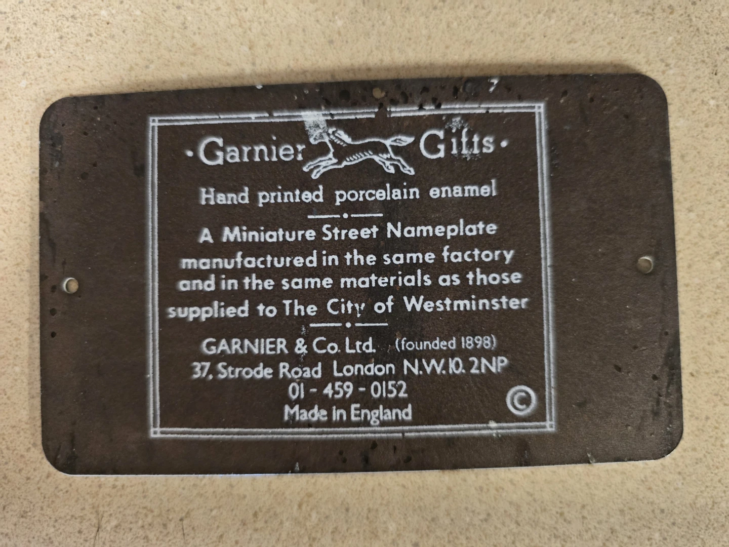 Garnier Gifts "Abbey Road" Miniature Street Nameplate - photo 2