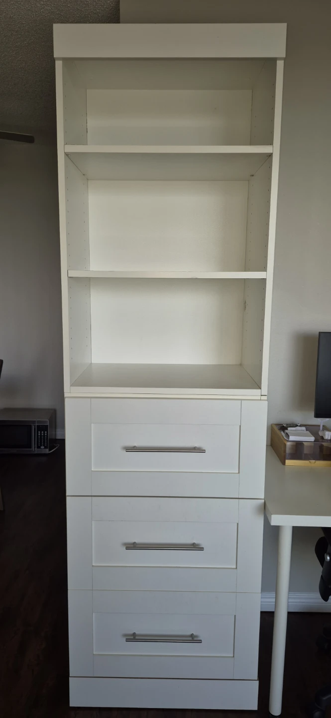 HomeSense White Bookshelf with  Drawers - photo 2