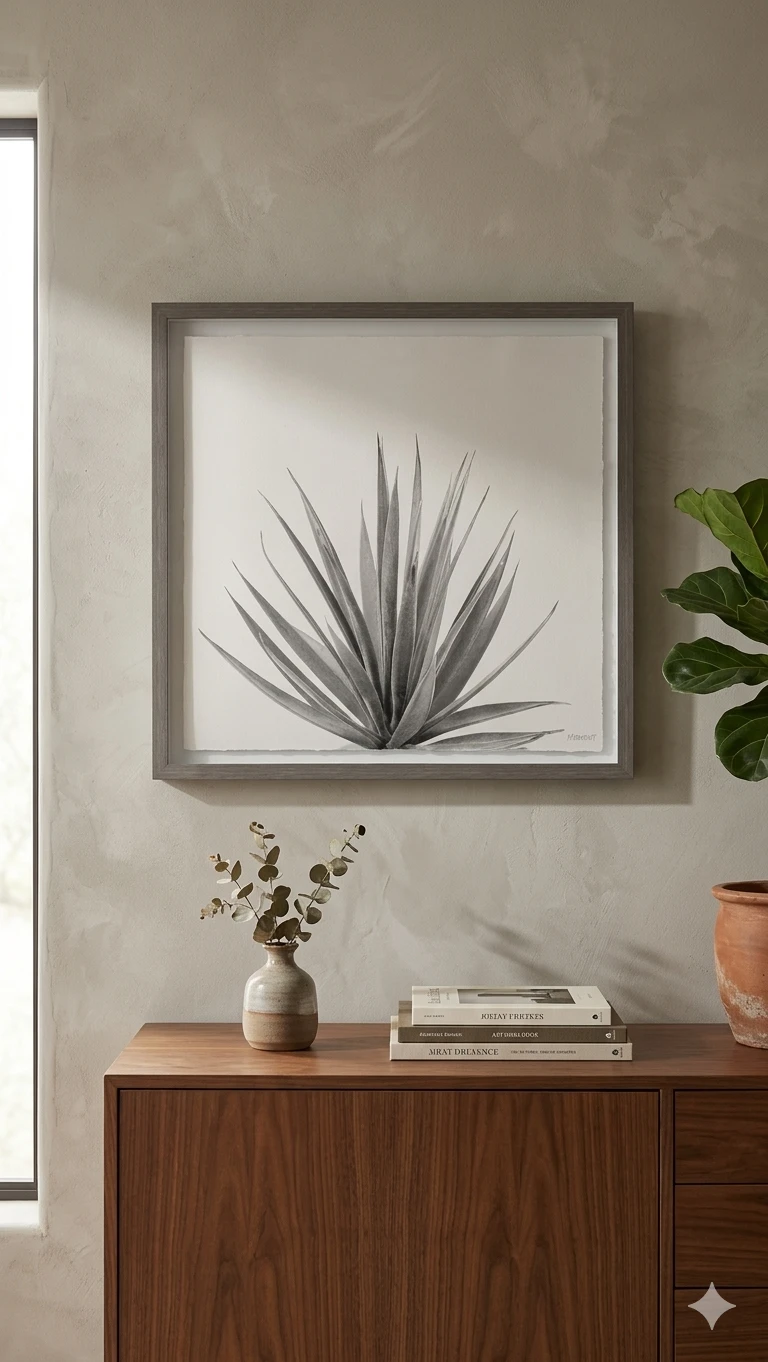 Framed Agave Plant Art Print