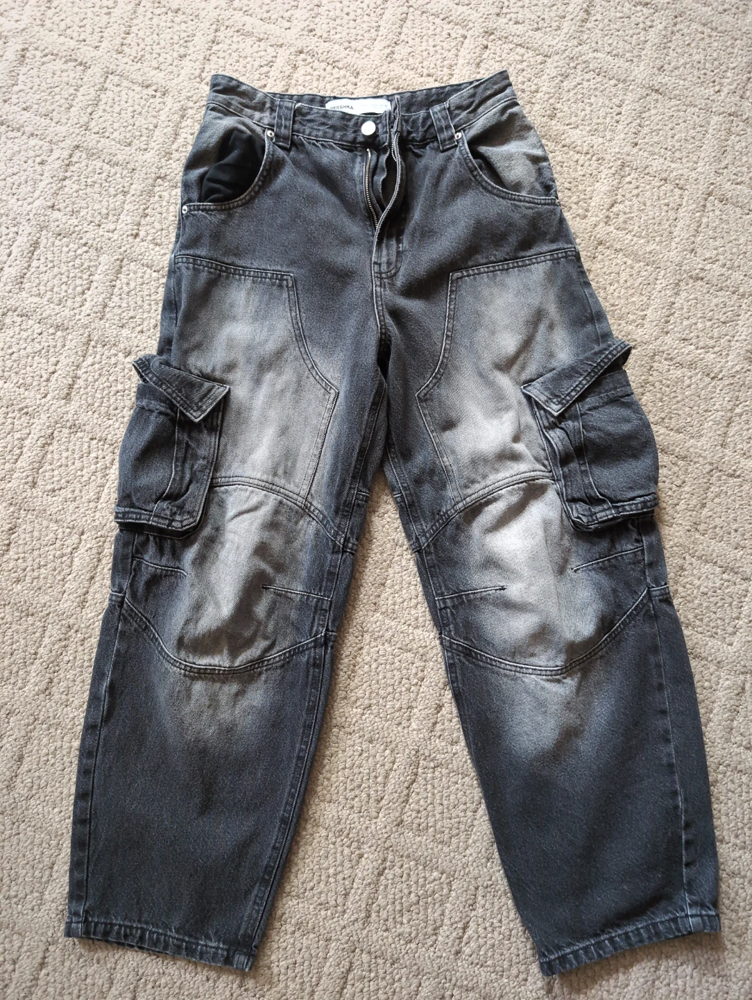 Bershka Grey Cargo Jeans