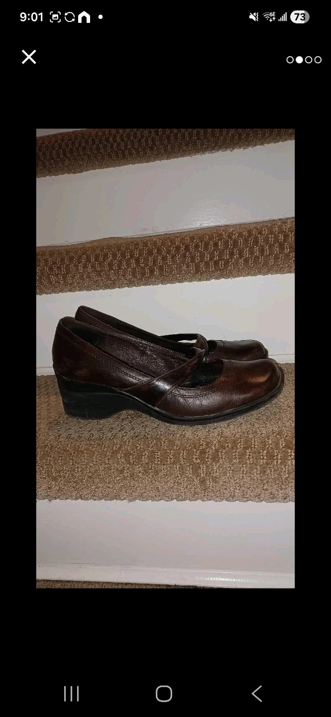 Brown Leather Mary Jane Wedge Heels - photo 4