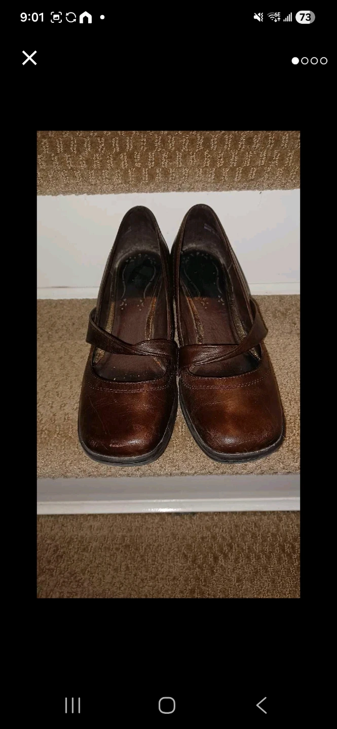 Brown Leather Mary Jane Wedge Heels - photo 5