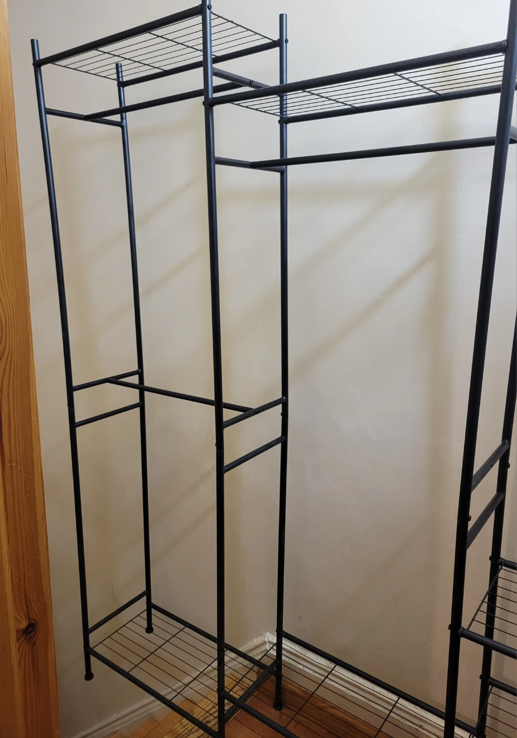 NEW Black Metal Garment Rack with Shelves - photo 3