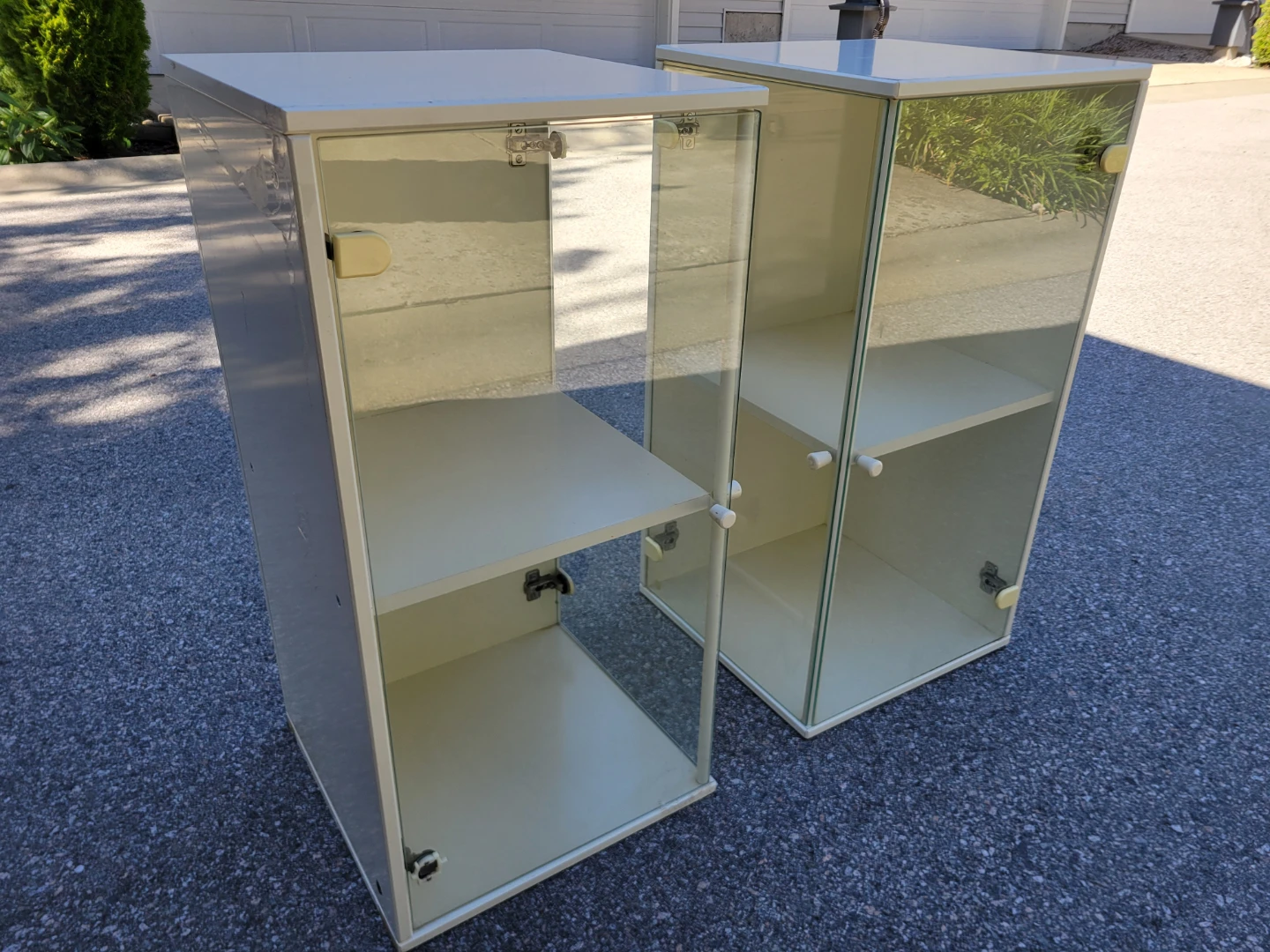 Pair of Vintage IKEA Glass Display Cabinets