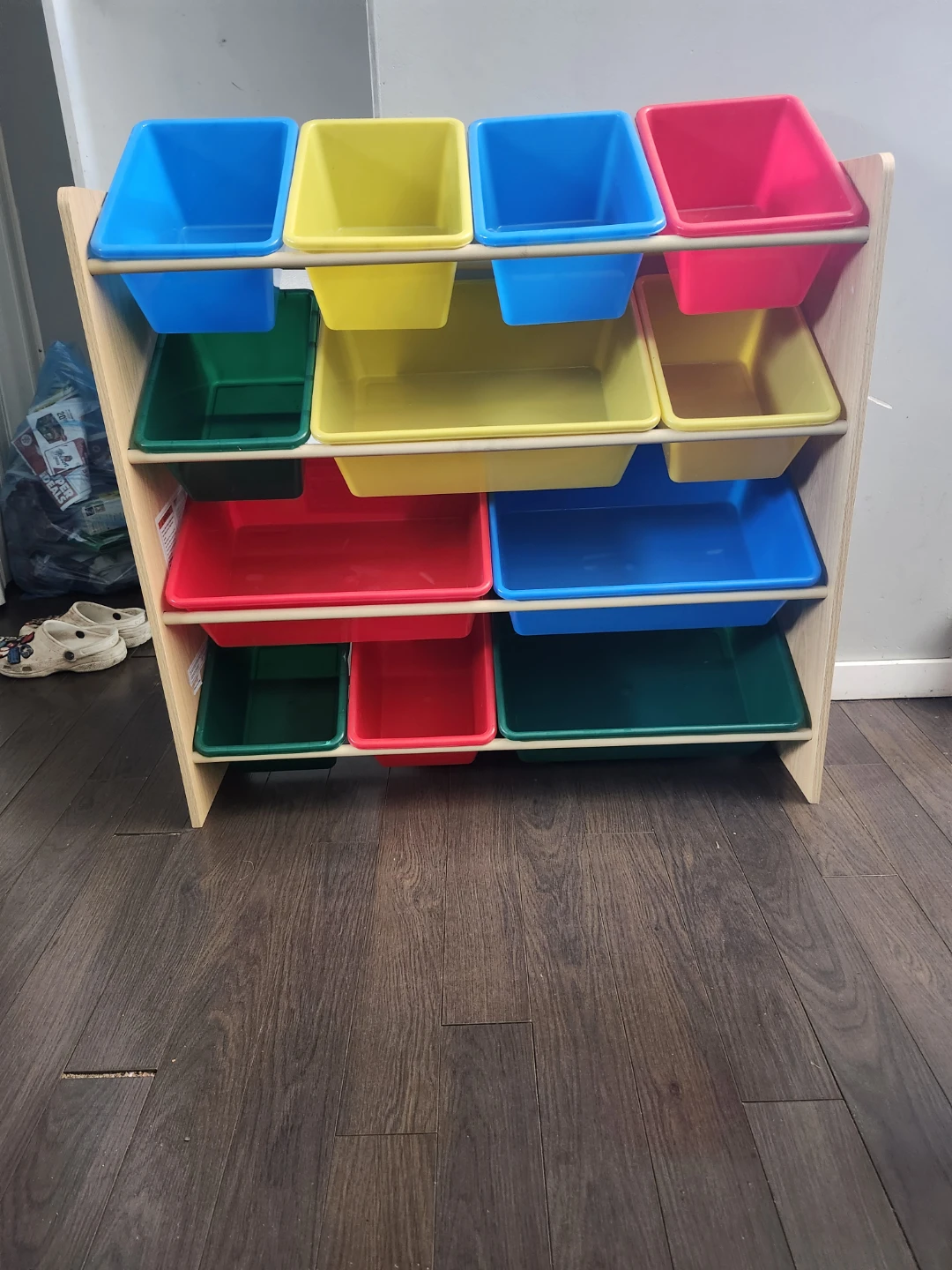 Multi-coloured Toy Organizer Shelf with Bins - photo 2