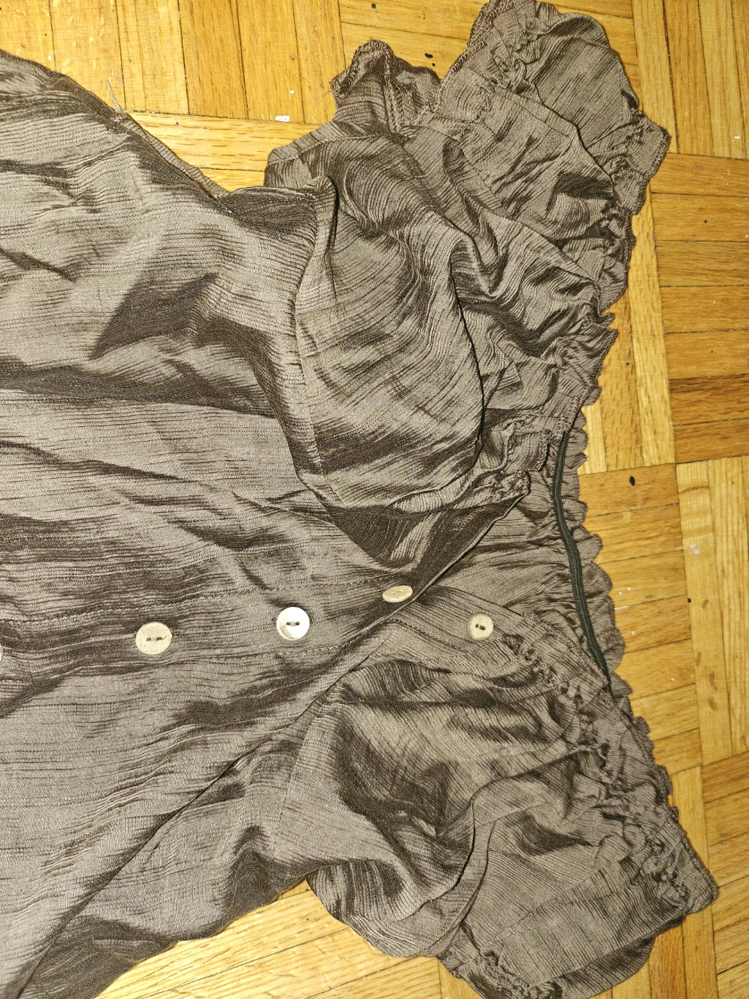 Brown Ruffle Top with Bow Detail - photo 5