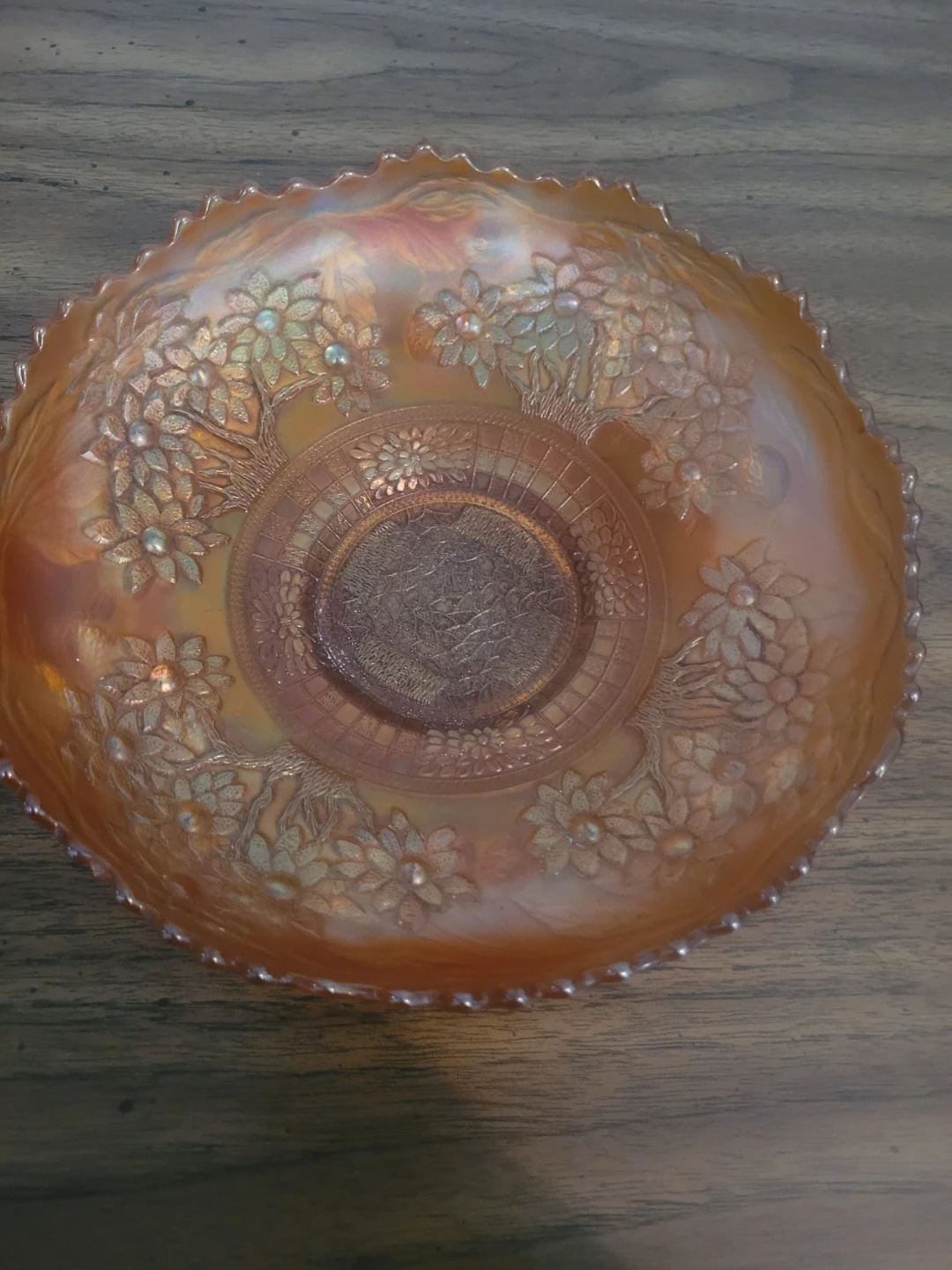Carnival Glass Orange Bowl