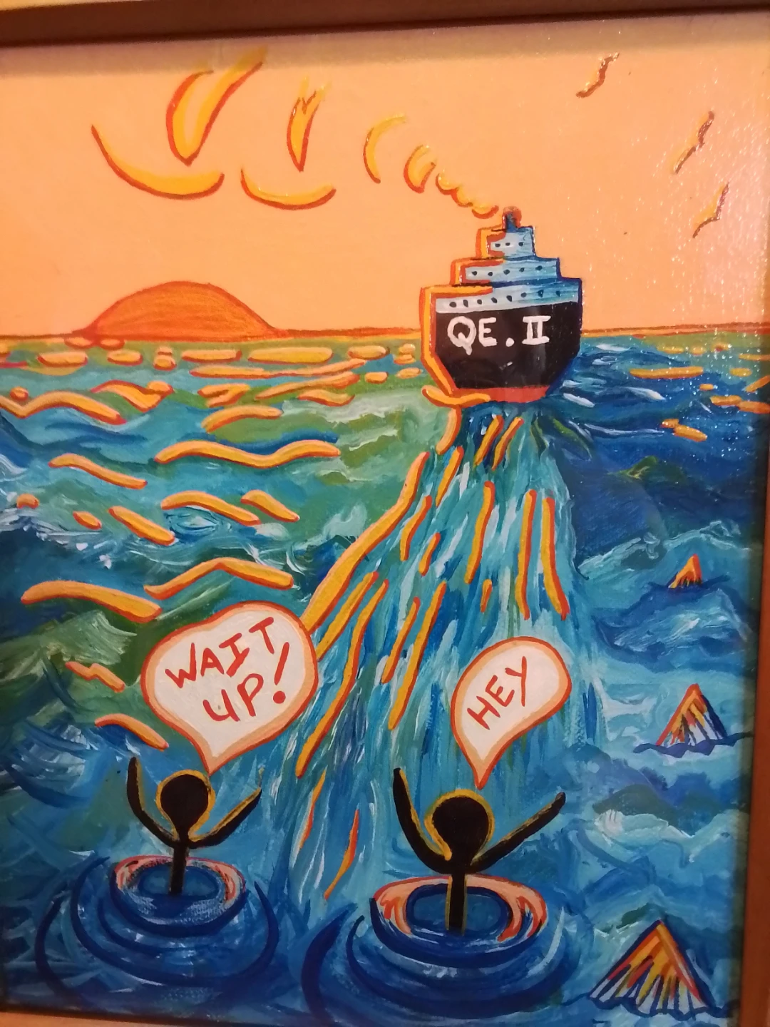 Original Whimsical Folk Art Painting – "QE. II" (1998) - photo 2