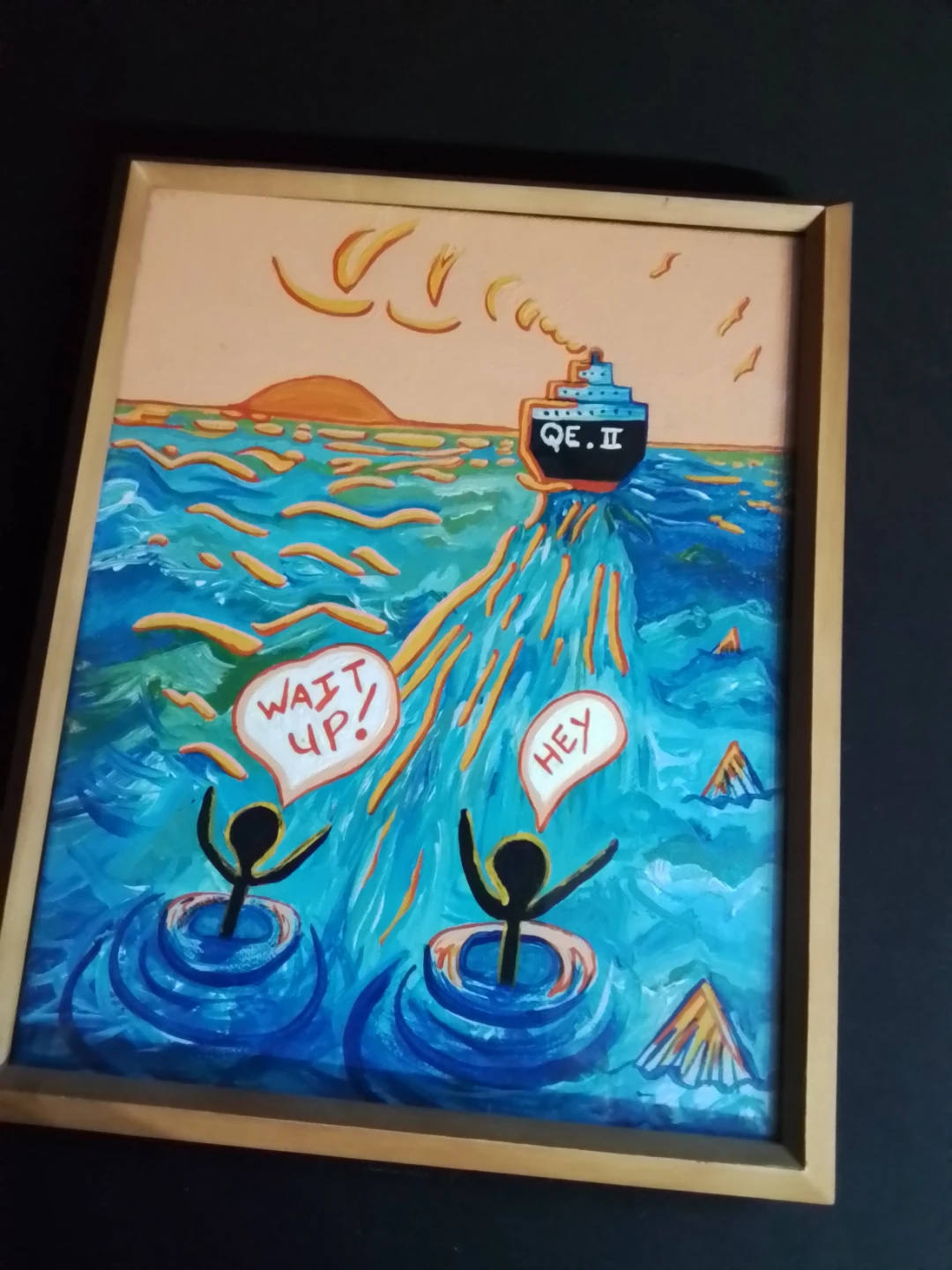 Original Whimsical Folk Art Painting – "QE. II" (1998) - photo 3