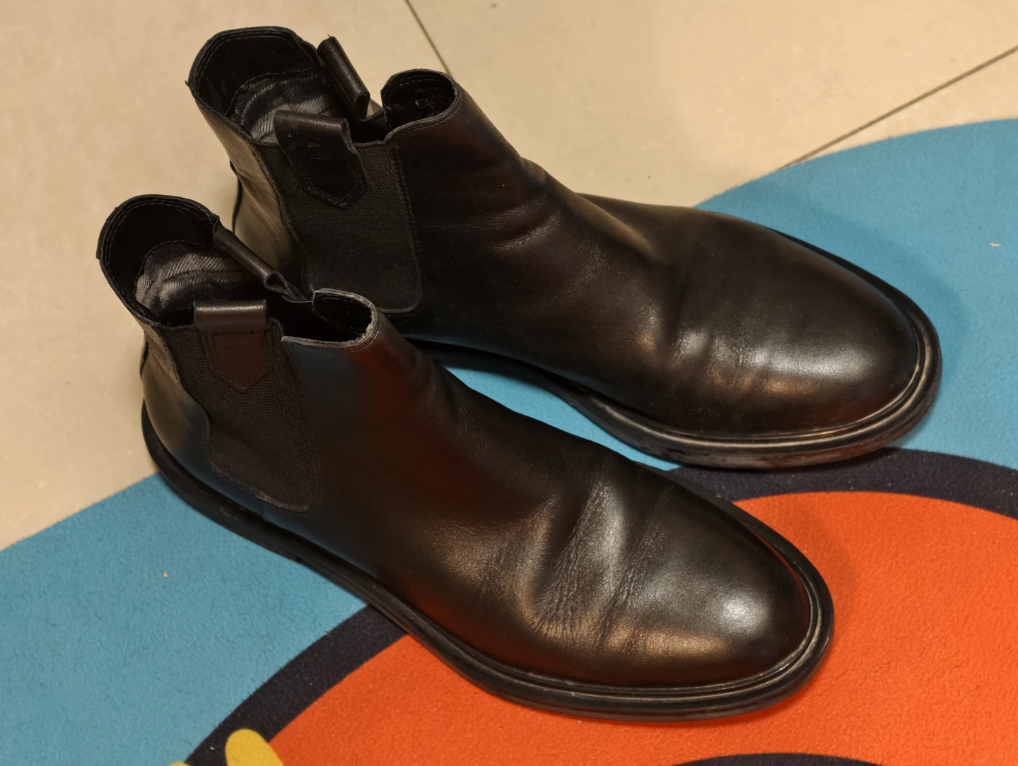 Zara Black Leather Chelsea Boots