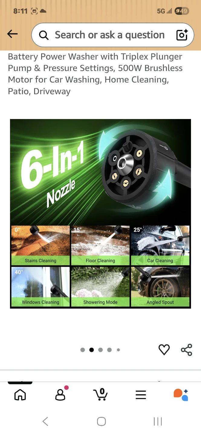 Cordless 21V Pressure Washer with 2 x 6.0Ah Batteries - photo 5