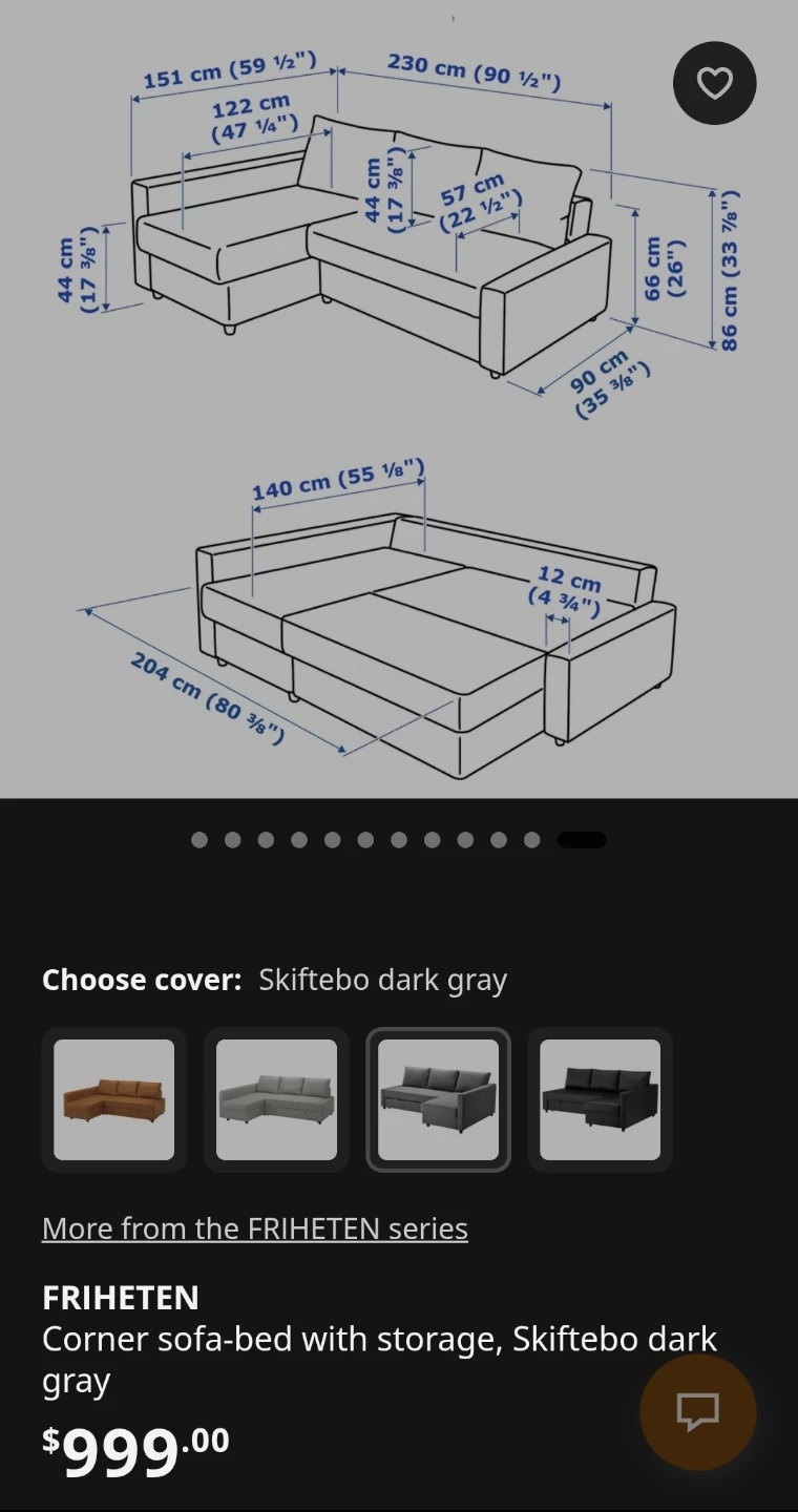 IKEA FRIHETEN Corner Sofa-Bed with Storage - photo 5
