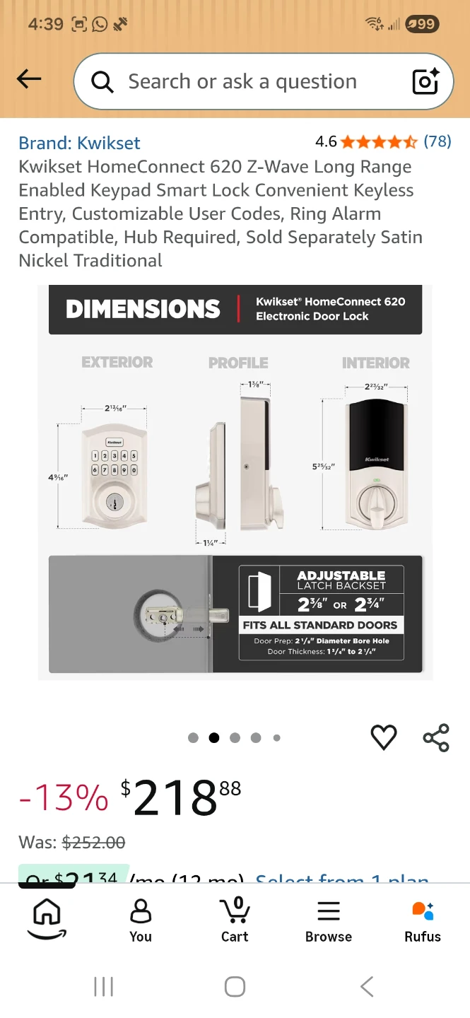 Kwikset HomeConnect 620 Z-Wave Smart Lock - photo 4