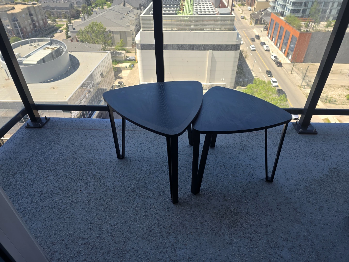 Set of 2 Black Triangle Side Tables