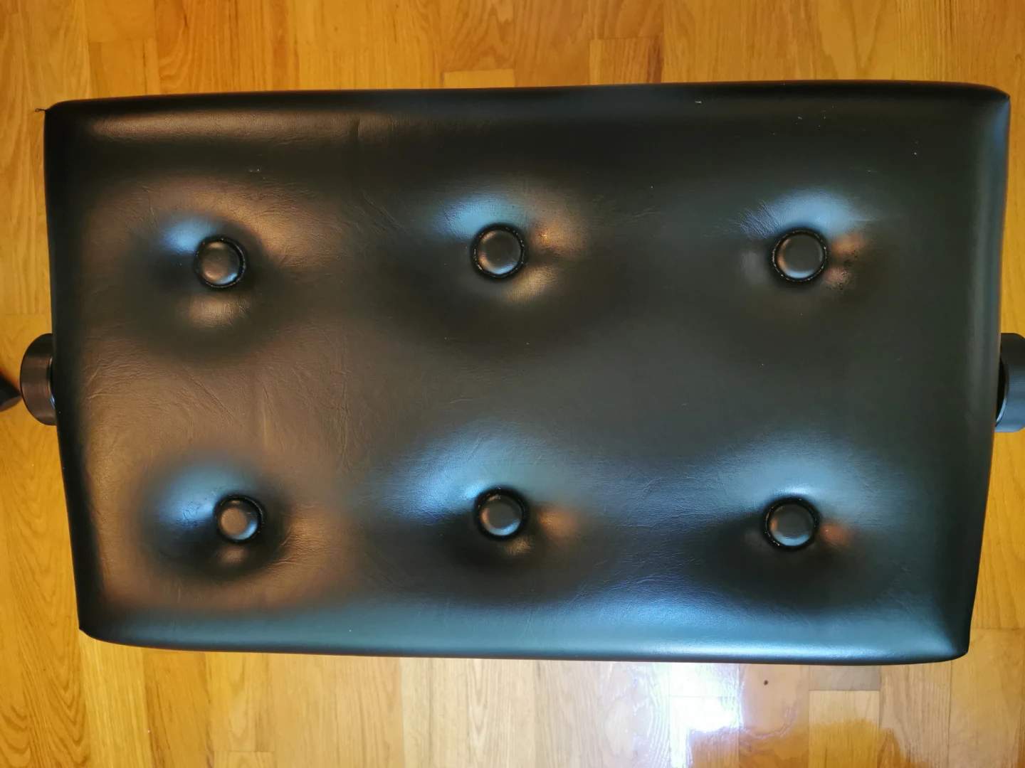 Black Tufted Piano Bench