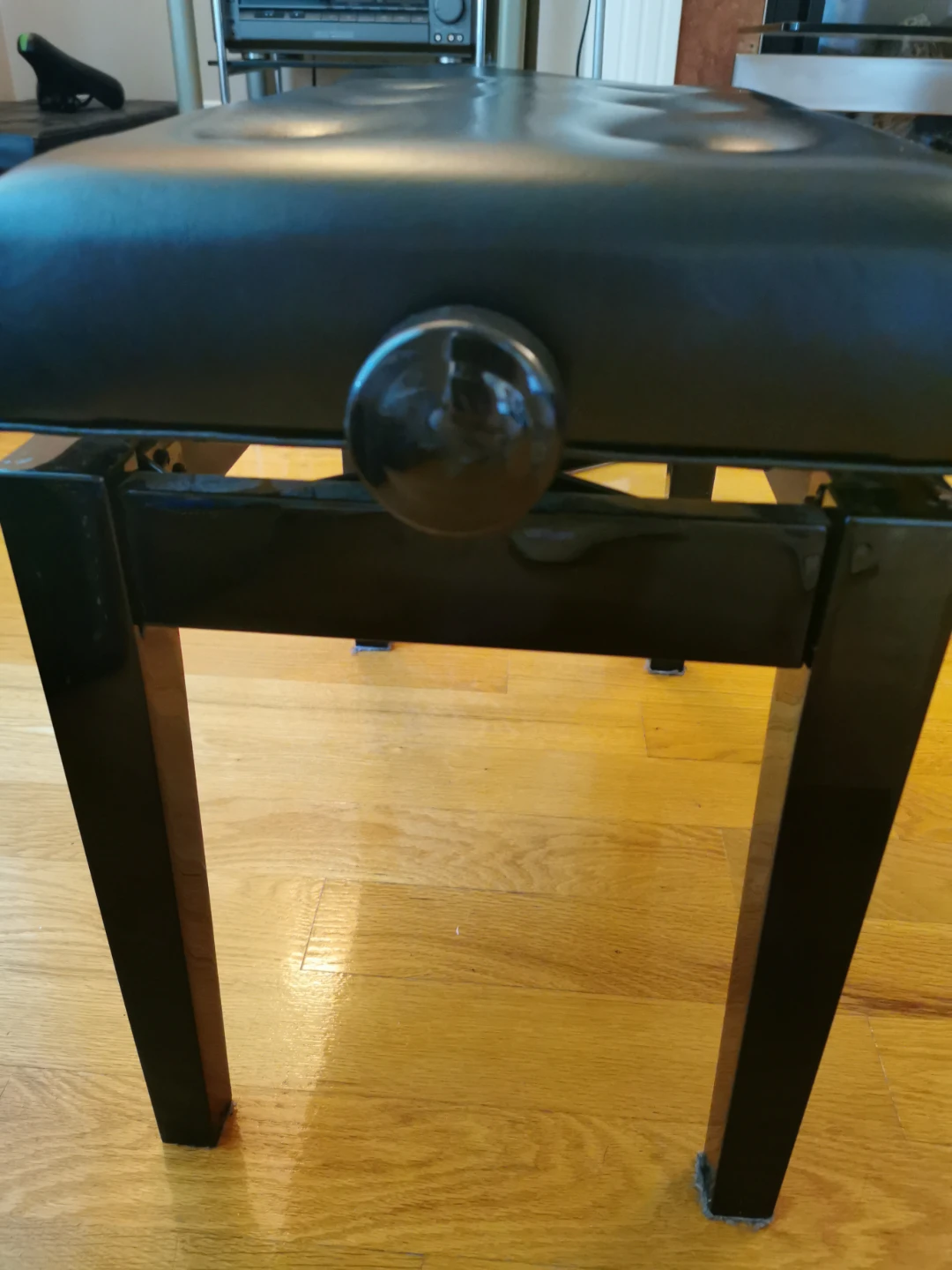 Black Tufted Piano Bench - photo 2
