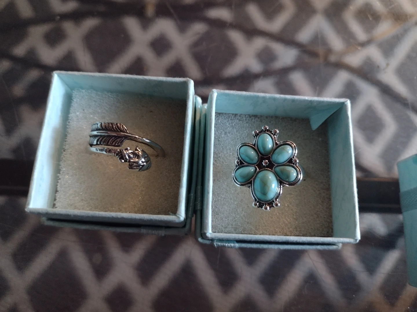 Set of 7 Boho Style Rings with Turquoise Accents - photo 2