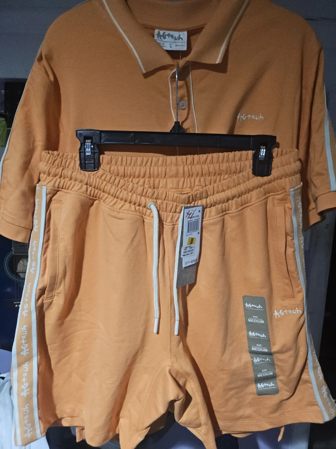 Agt+awh Orange Polo Shirt and Shorts Set - photo 2