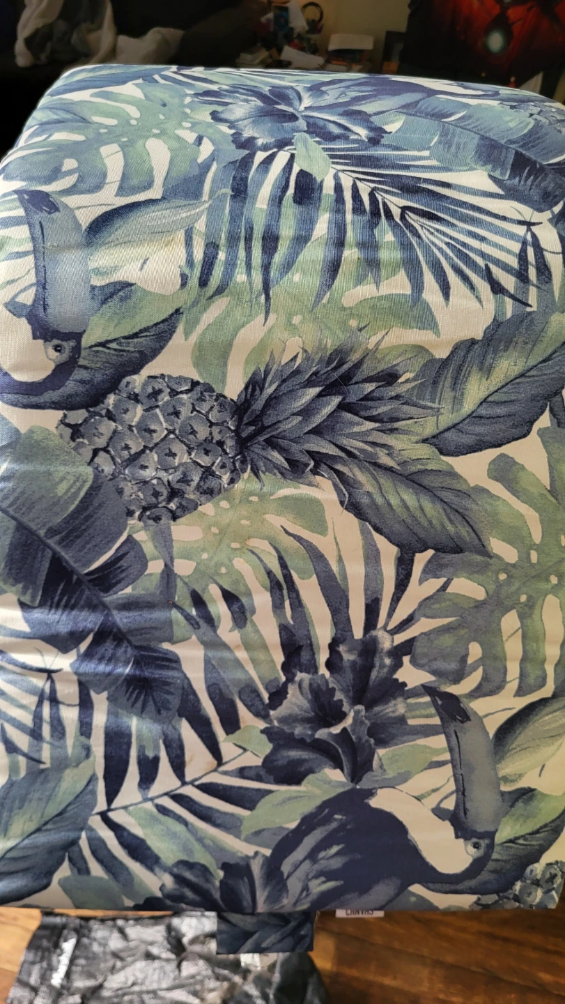 Tropical Print Ottoman/Footstool