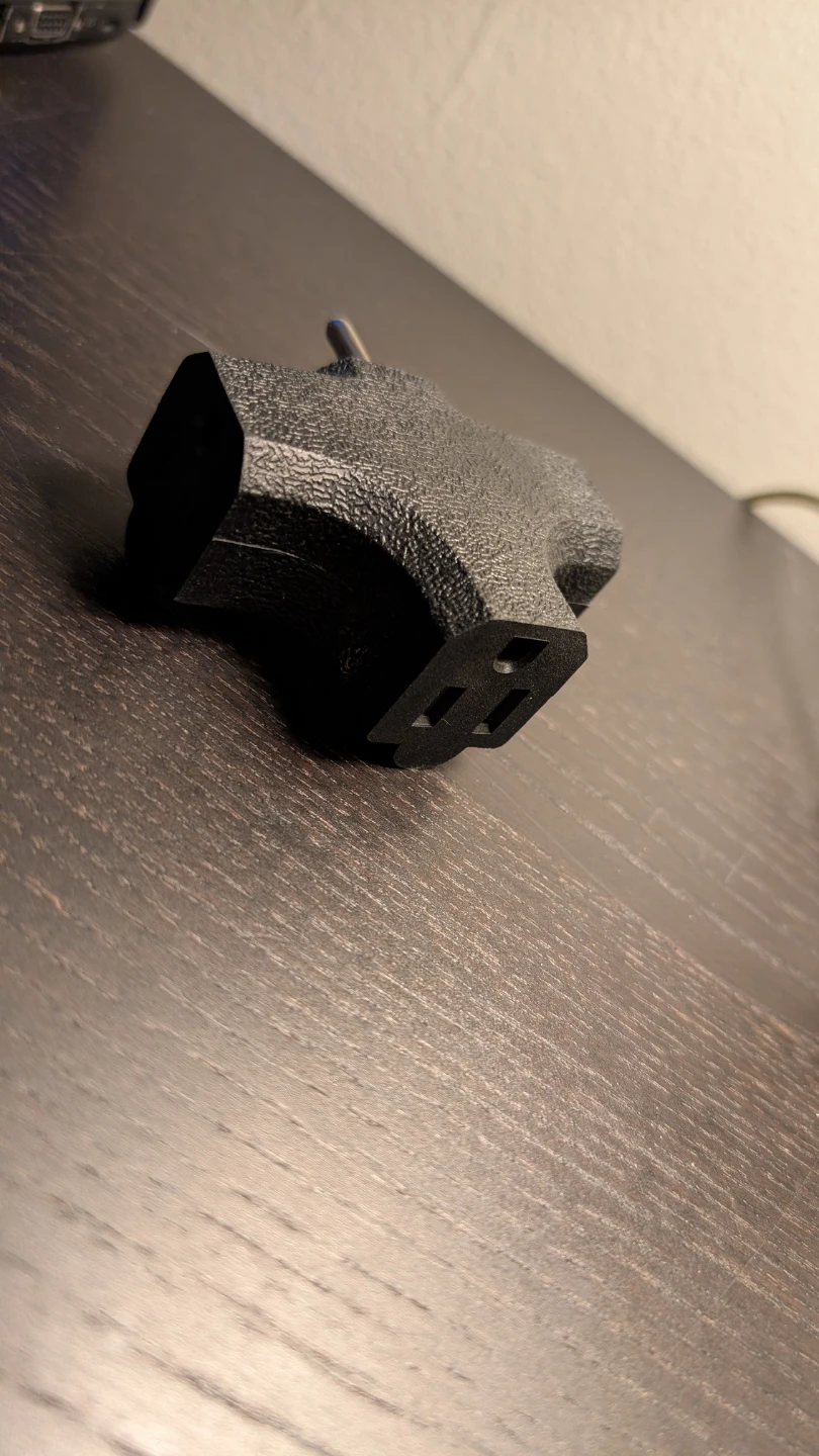 Black 3-Way Plug Adapter