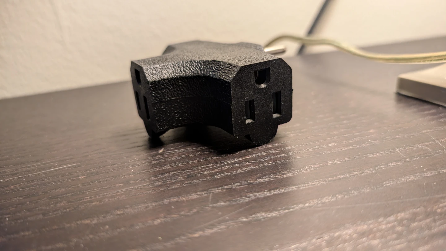 Black 3-Way Plug Adapter - photo 2