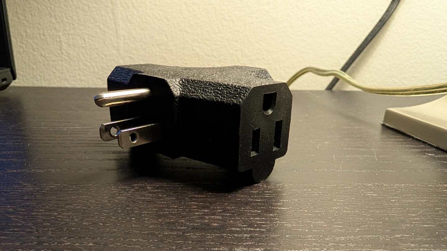 Black 3-Way Plug Adapter - photo 3